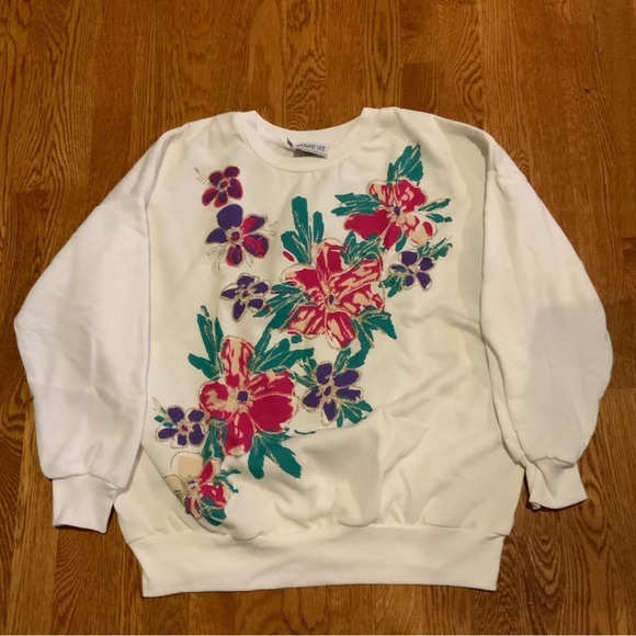 Private Line Floral Sweatshirt Pink Purple Size 20W - Picture 2 of 7